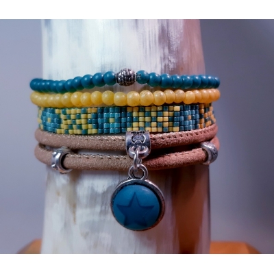 Warm geel met groen-turquoise Warm geel met groen-turquoise